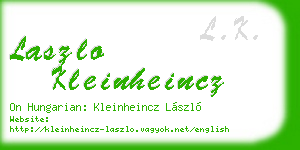 laszlo kleinheincz business card