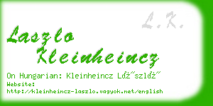 laszlo kleinheincz business card